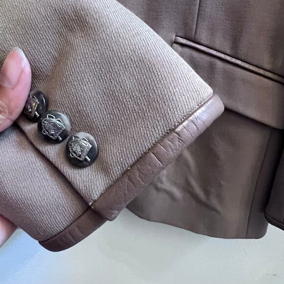 Lauren Ralph Lauren Camel Blazer Size 6P Designer Virgin Wool Oversized Blazer - Picture 7 of 12